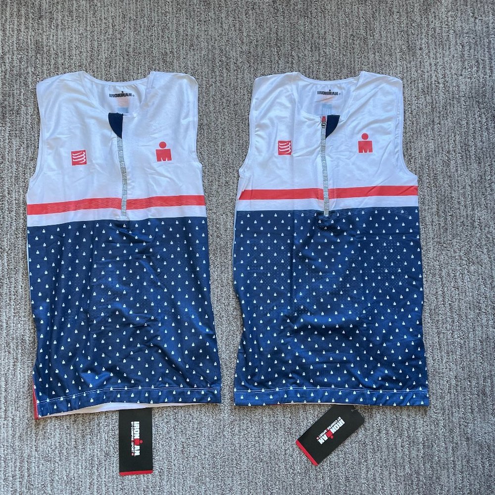 Lot of 2 New Men's Small Compressport IRONMAN TR3 Tank Top Triathlon Singlets